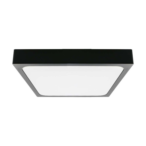 [7646] ¬[VZ15292] PLAFÓN LED 24W CUADRADO MARCO NEGRO IP44 4000K 