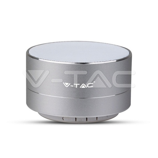 [7713] ¬[VZ15426] ALTAVOZ BLUETOOTH DE METAL MIC & TARJETA TF BATERÍA 400MAH COLOR PLATEADO
