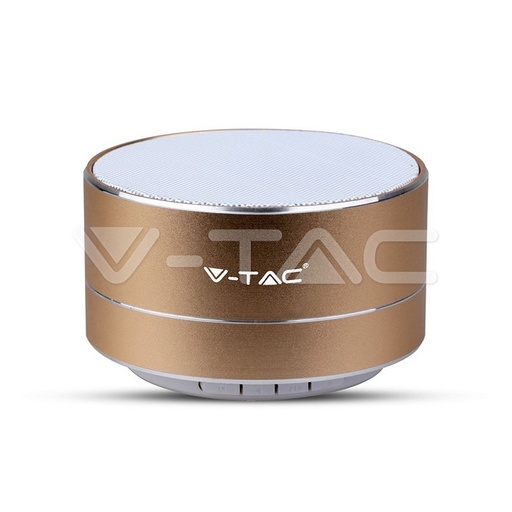 [7714] ¬[VZ15428] ALTAVOZ BLUETOOTH DE METAL MIC & TARJETA TF BATERÍA 400MAH COLOR DORADO