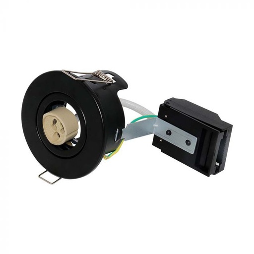 [7791] ¬[VZ15582] ACCESORIO GU10 CON CONTRA INCENDIOS SIN CANALES INCLINABLES IP20 NEGRO