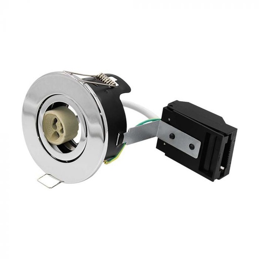 [7792] ¬[VZ15584] DOWNLIGHT PARA GU10 CON CONTRA INCENDIOS SIN CANALES INCLINABLES IP20 CROMADO