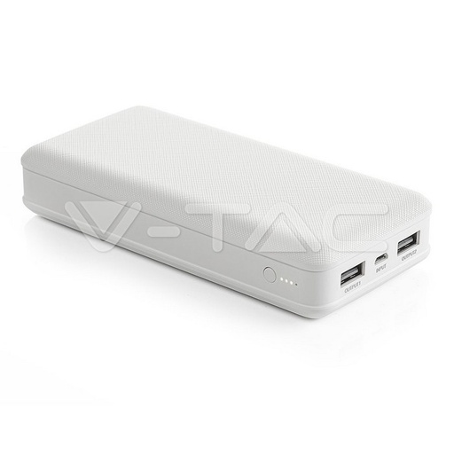 [8189] ¬[VZ16378] POWER BANK 20000MAH BATERÍA EXTERNA PORTABLE COLOR BLANCO