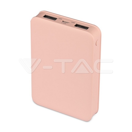 [8194] ¬[VZ16388] POWER BANK 5000MAH BATERÍA EXTERNA PORTABLE COLOR ROSADO