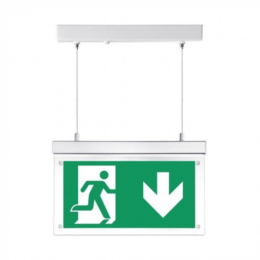 [8313] ¬[VZ16626] LUZ DE EMERGENCIA LED 2W DE SUPERFICIE COLGANTE CON INDICADOR DE SALIDA CARGA EN 12 HORAS 6000K