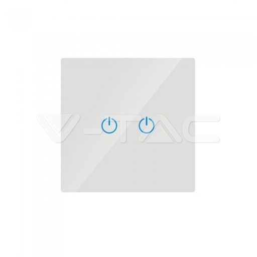[8357] ¬[VZ16714] INTERRUPTOR TÁCTIL 2 BOTONES CRISTAL BLANCO
