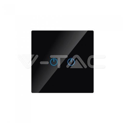 [8387] ¬[VZ16774] INTERRUPTOR TÁCTIL 2 BOTONES CRISTAL NEGRO