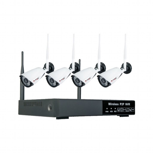 [8400] ¬[VZ16800] KIT DE VIDEOVIGILANCIA PARA EXTERIORES WIFI 4 CÁMARAS P2P SENSOR DE MOVIMIENTO ALERTA POR CORREO ELECTRÓNICO Y ESTACIÓN DE TRANSMISIÓN (800M)
