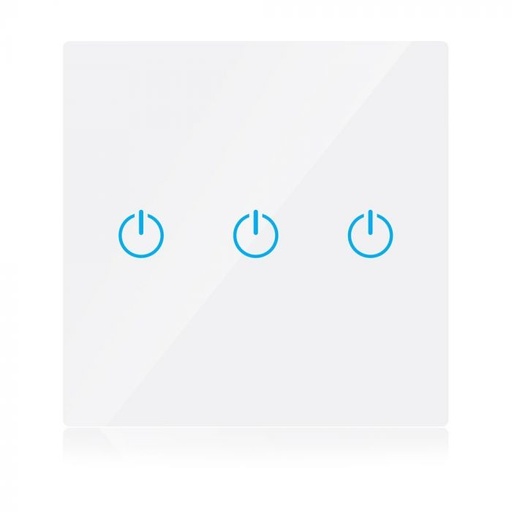 [8431] ¬[VZ16862] INTERRUPTOR TÁCTIL WIFI (3 VÍAS) BLANCO -COMPATIBLE CON ALEXA Y GOOGLE HOME-