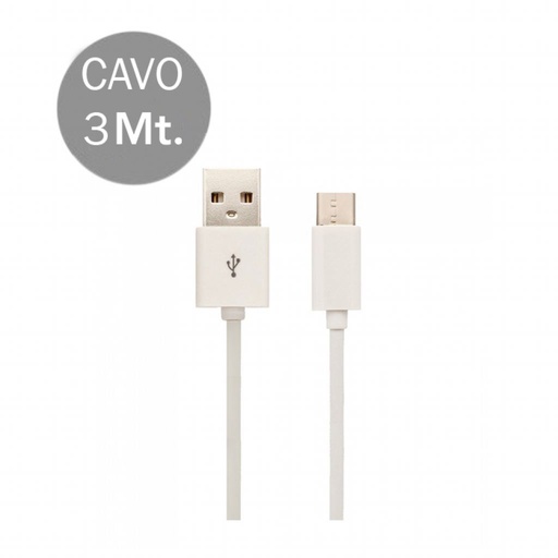 [8457] ¬[VZ16914] CABLE USB TIPO C 3M BLANCO