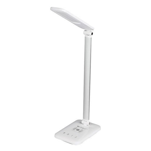 [8519] ¬[VZ17038] LÁMPARA DE MESA LED 16W CARGADOR INHALÁMBRICO WIRELESS CUERPO BLANCO CCT