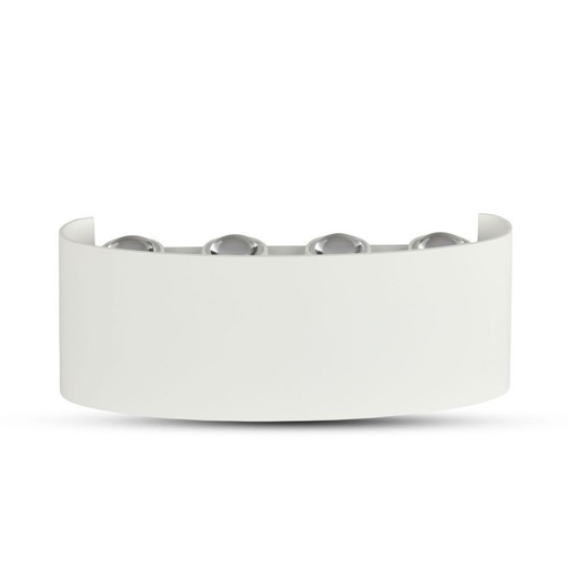 [8617] ¬[VZ17234] APLIQUE DE PARED LED 8W ARRIBA-ABAJO CUERPO BLANCO IP54 3000K