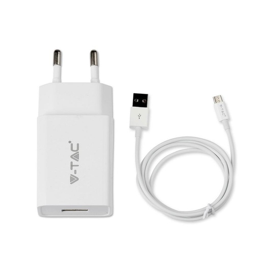 [8641] ¬[VZ17282] SET DE CARGA RÁPIDA CON ADAPTADOR DE VIAJE & CABLE MICRO USB BLANCO