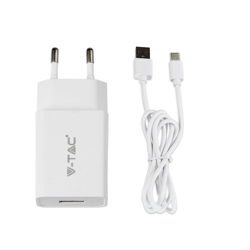 [8647] ¬[VZ17294] CARGADOR TIPO C Y USB CABLE BLANCO