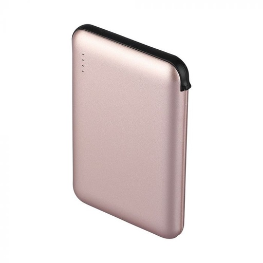 [8867] ¬[VZ17734] POWER BANK 5000MAH CON PANTALLA LED & CABLE INCORPORADO COLOR ROSADO
