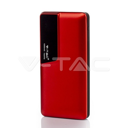 [8871] ¬[VZ17742] POWER BANK 10000MAH CON PANTALLA DIGITAL & USB TIPO C ROJO