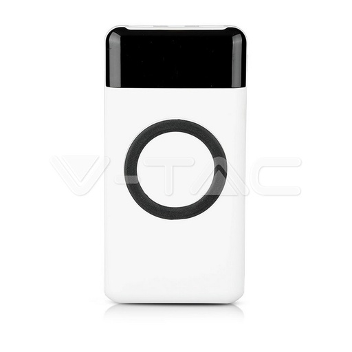 [8906] ¬[VZ17812] WIRELESS POWER BANK 10000 MAH WITH DUAL USB+TIPO C PANTALLA LED BLANCA