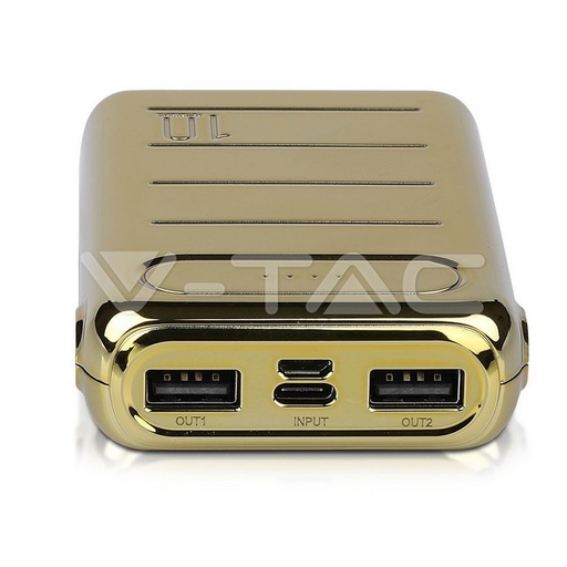 [8908] ¬[VZ17816] POWER BANK 20000 MAH DUAL USB+TIPO C DORADO
