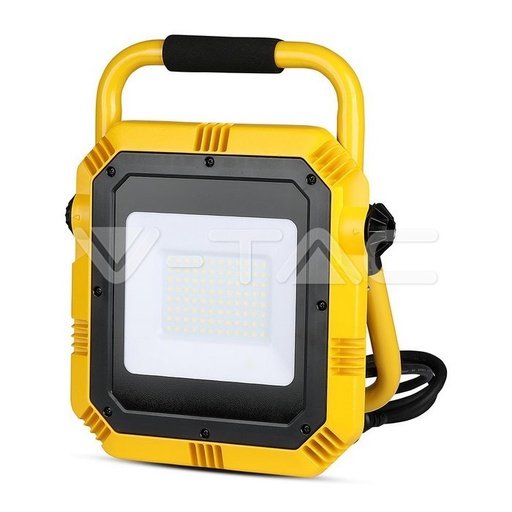 [945] ¬[VZ1890] PROYECTOR LED V-TAC 50W CHIP SAMSUNG 4000LM 100° COLOR AMARILLO, NEGRO IP65 4000K