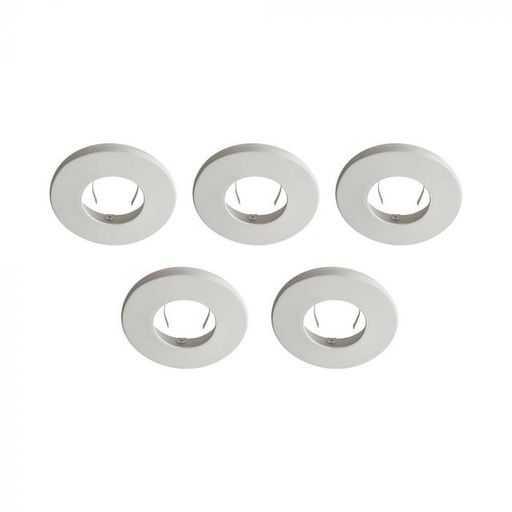 [11277] ¬[VZ22554] EMBELLECEDOR PARA DOWNLIGHT CON CLASIFICACIÓN CONTRA INCENDIOS PUSH & LOCK BLANCO IP20 (5 UNID.S/PACK)