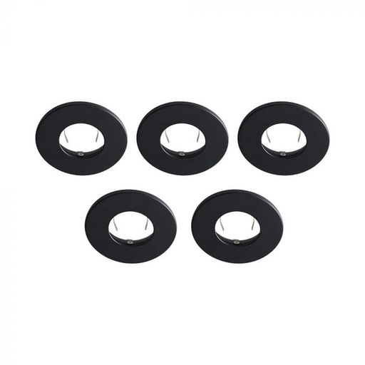 [11283] ¬[VZ22566] EMBELLECEDOR PARA DOWNLIGHT CON CLASIFICACIÓN CONTRA INCENDIOS PUSH & LOCK NEGRO IP65 5 UNID.S/PAQUETE