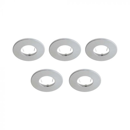 [11285] ¬[VZ22570] EMBELLECEDOR PARA DOWNLIGHT IGNÍFUGO PUSH & LOCK CROMADO IP65 5 UNID.S/PACK