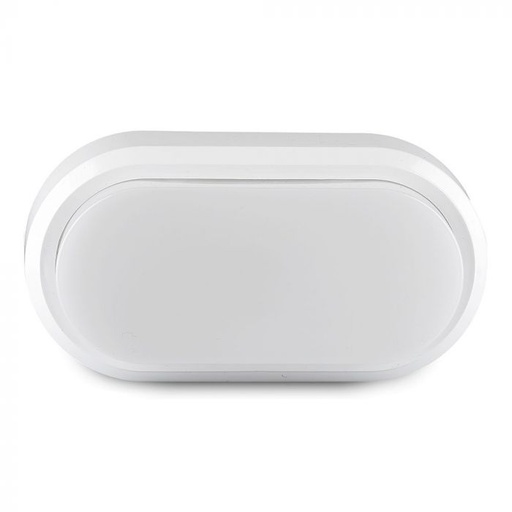 [1312] ¬[VZ2624] PLAFÓN LED 8W ÓVALO IP54 CUERPO BLANCO 4000K