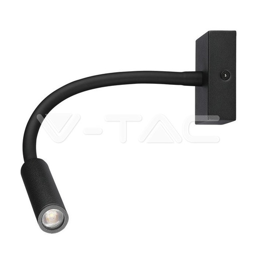 [1485] ¬[VZ2970] APLIQUE LED 3W DORMITORIO CUERPO NEGRO 3000K