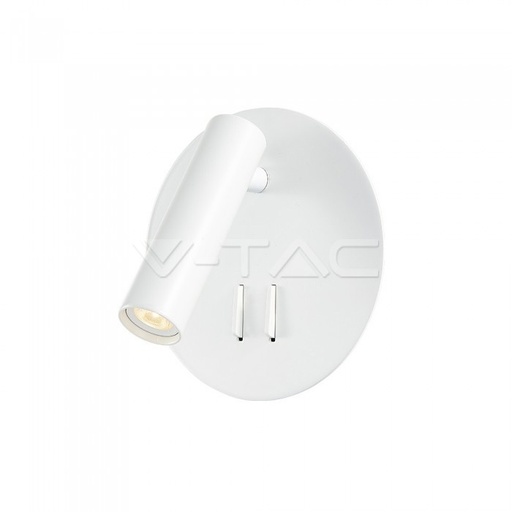 [1489] ¬[VZ2978] APLIQUE DE PARED LED DORMITORIO 3W+6W LED CUERPO BLANCO 3000K