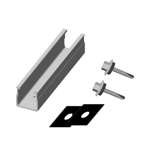 [23070] ¬[VZ46140] MINI RIEL DE 400 MM 2 TORNILLOS 2 ALMOHADILLAS DE GOMA