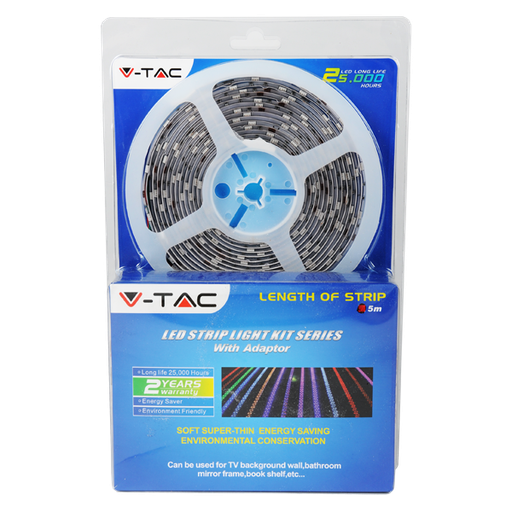 [2358] ¬[VZ4716] KIT TIRA LED 12V 9W/M SMD5050 60LEDS/M IP20 RGB + FUENTE DE ALIMENTACIÓN 60W 12V 5A