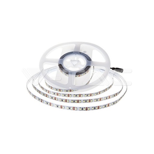 [2593] #[VZ5186] TIRA LED V-TAC 24V DC 8W SMD2835 126LED/M 1200LM/M PCB 10MM CRI>80 IP20 3000K (Rollo de 5m.)