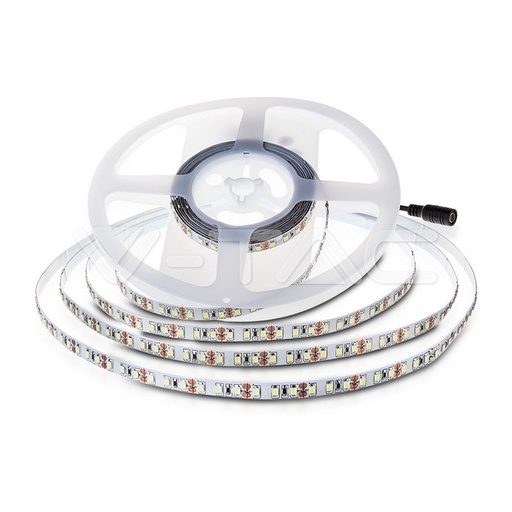 [2622] ¬[VZ5244] TIRA LED V-TAC 24V DC 7.2W SMD2835 120LED/M 600LM/M PCB 10MM CRI>80 IP20 3000K (Rollo de 10m.)