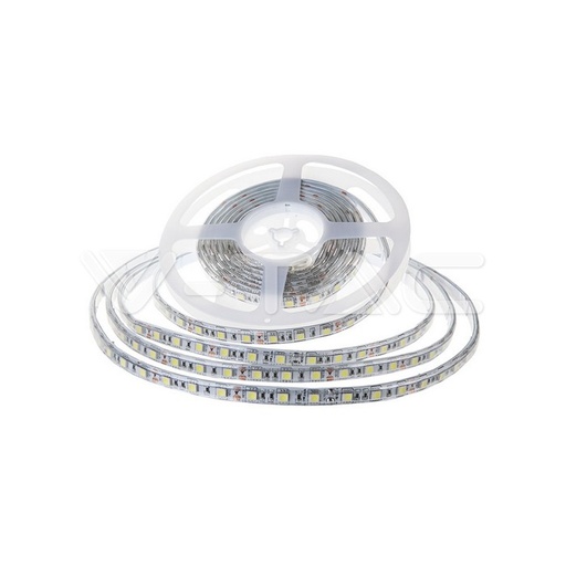 [2625] #[VZ5250] TIRA LED V-TAC 24V DC 7.2W SMD2835 120LED/M 600LM/M PCB 10MM CRI>80 IP65 3000K (Rollo de 10m.)