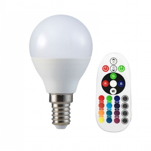 [2777] ¬[VZ5554] BOMBILLA LED V-TAC E14 P45 3.5W SMD 320LM 180° RGB + 6400K