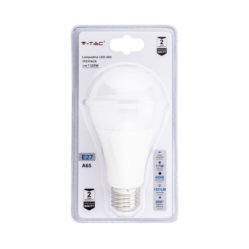 [2822] ¬[VZ5644] BOMBILLA LED E27 17W A65 4000K