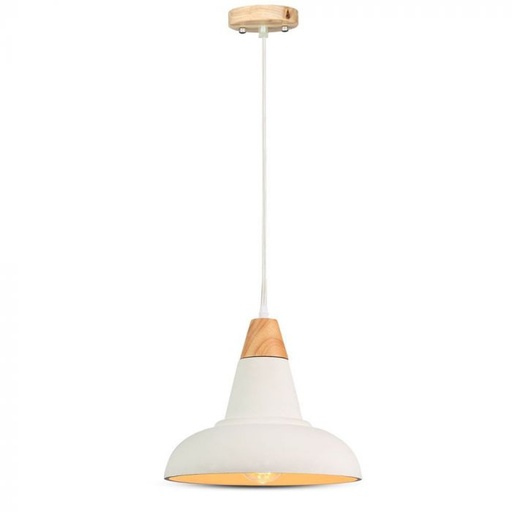 [3858] ¬[VZ7716] LÁMPARA DE TECHO COLGANTE DE HORMIGÓN E27 COBERTURA BLANCA+MADERA Ф290MM