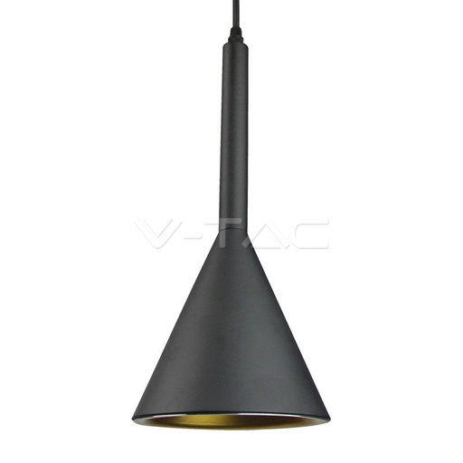 [3869] ¬[VZ7738] LÁMPARA DE TECHO CON SOPORTE COLGANTE DOBLE ALUMINIO NEGRO E27 (BOMBILLA NO INCLUIDA)