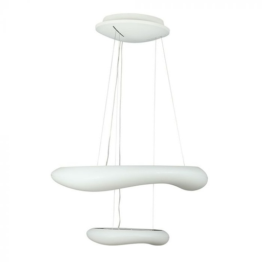 [3961] ¬[VZ7922] COLGANTE REDONDO 60W LED CAMBIO DE COLORES D:600 REGULABLE CUERPO BLANCO