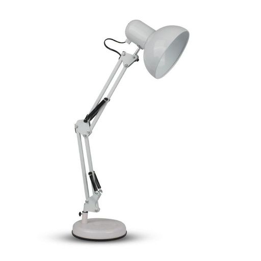 [40351] ¬[VZ80702] LÁMPARA DE MESA АJUSTABLE SOPORTE DE METAL + INTERRUPTOR & CASQUILLO E27 COLOR BLANCO