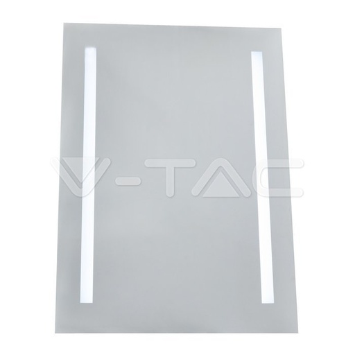[40451] ¬[VZ80902] ESPEJO DE LED 6W RECTANGULAR IP44 ANTINIEBLA + CALENTADOR 24W 6400K
