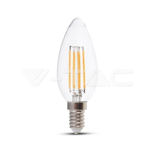 [4301] ¬[VZ8602] BOMBILLA LED V-TAC E14 TIPO VELA 4W FILAMENT 400LM 2700K