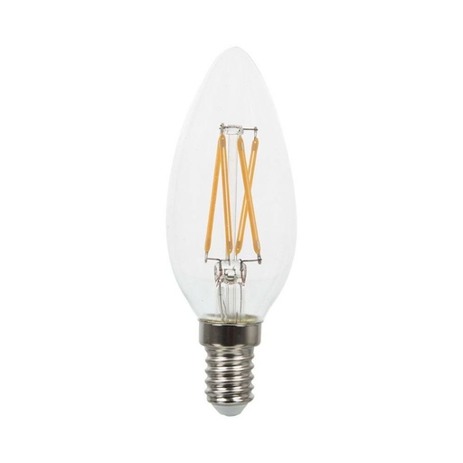 [43071] ¬[VZ86142] BOMBILLA LED V-TAC E14 TIPO VELA 4W FILAMENT 400LM 2700K