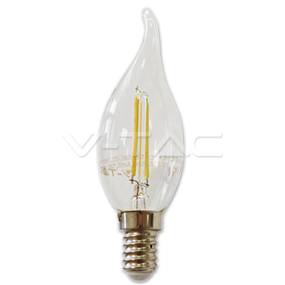 [4320] ¬[VZ8640] BOMBILLA LED 2W FILAMENTO E14 TIPO VELA FORMA DE LLAMA 4000K