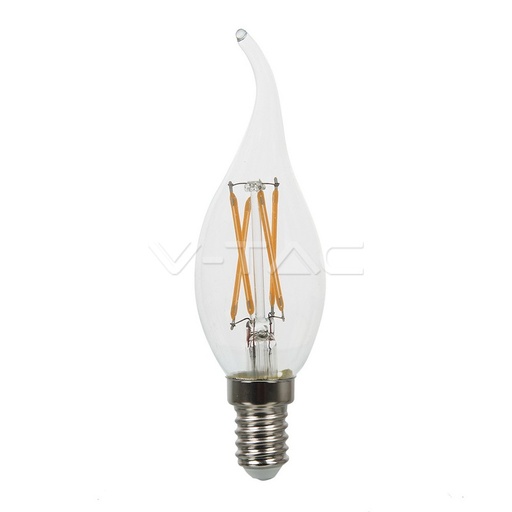 [44301] ¬[VZ88602] BOMBILLA LED V-TAC E14 TIPO VELA LLAMA 4W FILAMENT 400LM 6400K