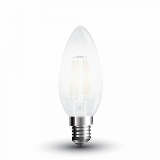 [4475] ¬[VZ8950] BOMBILLA LED V-TAC E14 TIPO VELA 4W FILAMENT 400LM 4000K
