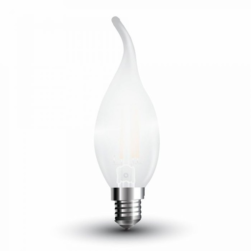 [4477] ¬[VZ8954] BOMBILLA LED V-TAC E14 TIPO VELA LLAMA 4W FILAMENT 400LM 2700K