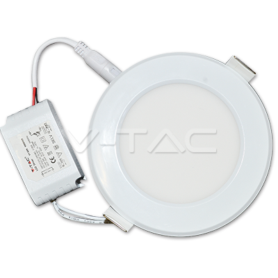 [4876] ¬[VZ9752] DOWNLIGHT LED 6W REDONDO CUERPO BLANCO 4500K