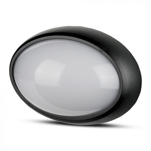 [4973] ¬[VZ9946] PLAFÓN LED 12W ÓVALO CUERPO NEGRO IP54 4000K