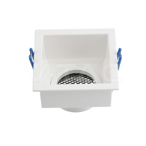 [23763] [VQ226237631] ARO PARA GU10 CUADRADO CUERPO BLANCO CON ANTIDESLUMBRANTE TIPO PANAL