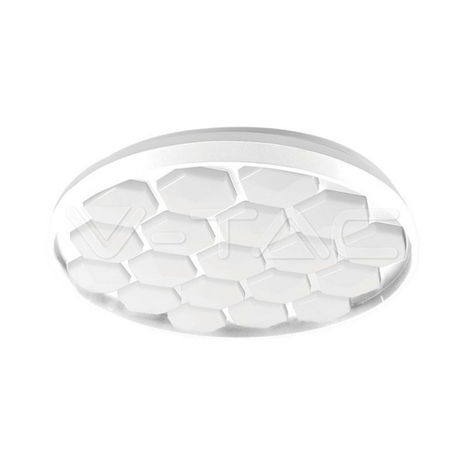 [23595] [VQ226235951] PLAFÓN LED 60W REGULABLE CON CONTROL REMOTO CUERPO BLANCO CUBIERTA ESTILO PANAL CCT